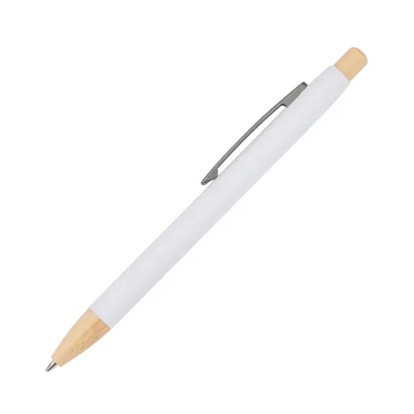 The Charon Aluminum Ballpoint Pen w/Bamboo Clicker & Tip combines sleek... from ASI 84592 St Regis Group