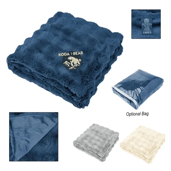 Faux Fur rPET Bubble Blanket... from ASI 61125 Hit Promotional Products