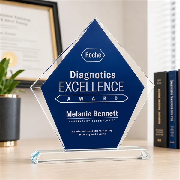 A magnificent Starfire award with a centered Sapphire accent and mounted... from ASI 84592 St Regis Group / St Regis