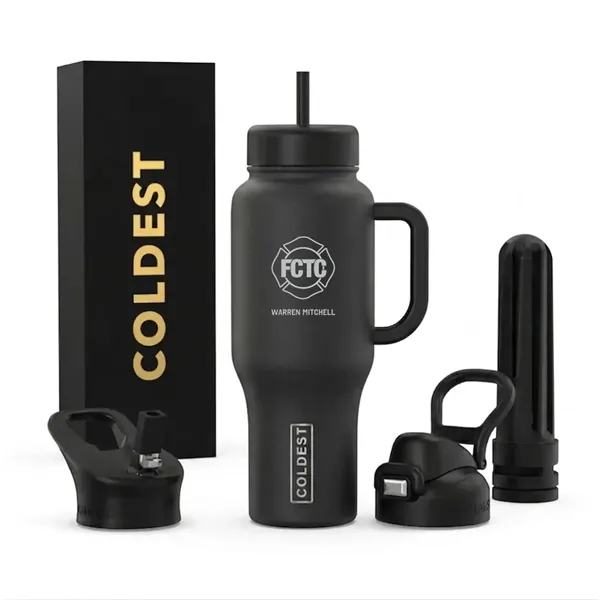 Large capacity insulated bottle with leakproof performance and interchangeable lids for... from ASI 72657 Active Life Promo / Apres Ski Active Life