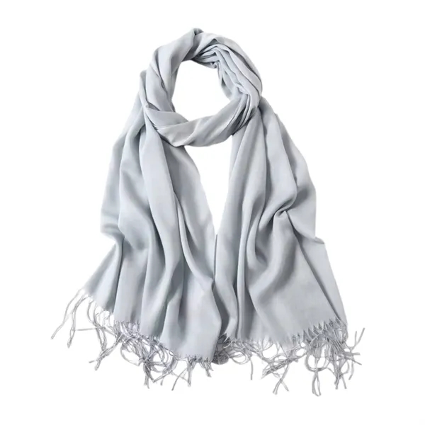 Cashmere women fringe scarf plus 1 color embroidery logo on 1... from ASI 37218 Athena Promo (tm)