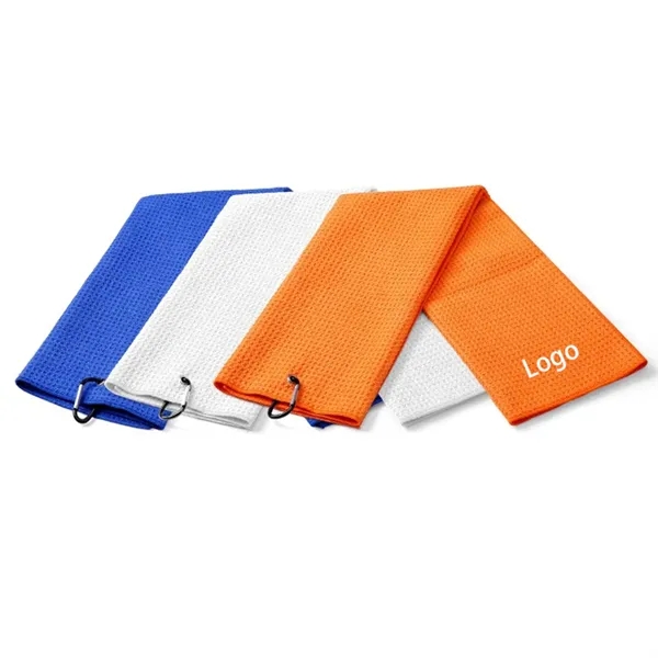 Microfiber golf towel with carabiner of 18 x 40 inch with... from ASI 37218 Athena Promo (tm)
