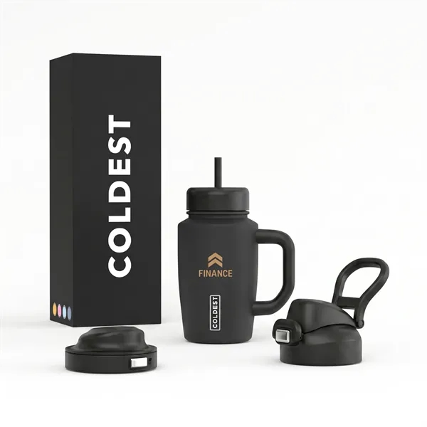 Leakproof insulated water bottle with 3 lids for travel, fitness, work,... from ASI 72657 Active Life Promo / Apres Ski Active Life