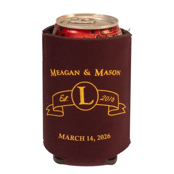 Custom Screen Printed Wedding Can Cooler