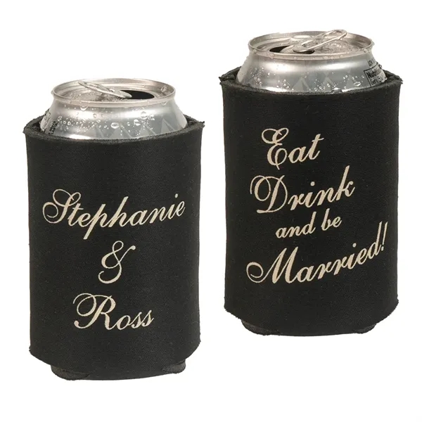 Custom Screen Printed Wedding Can Cooler