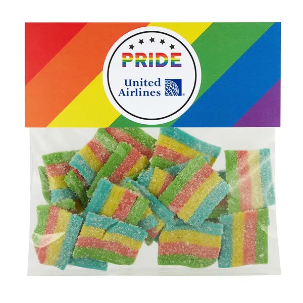 Pride Header Bag with Rainbow Sour Bites (2 oz)... from ASI 71685 Midnite Snax®
