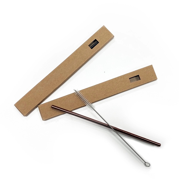 2pcs stainless steel straw set: one colored straw, one brush... from ASI 98766 Yanlee Trading Co Ltd / Delite Promotional Products