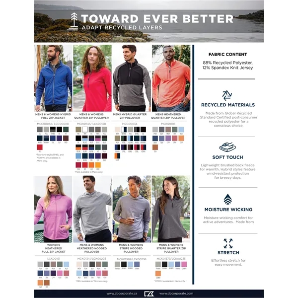 Cutter & Buck Adapt Recycled Soft Knit Stripe Mens Big &... from ASI 47965 Cutter & Buck