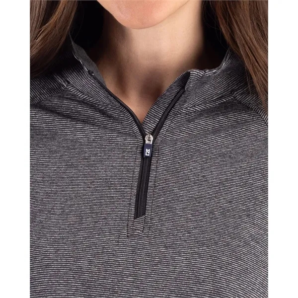 Cutter & Buck Adapt Recycled Soft Knit Stripe Womens Quar...... from ASI 47965 Cutter & Buck