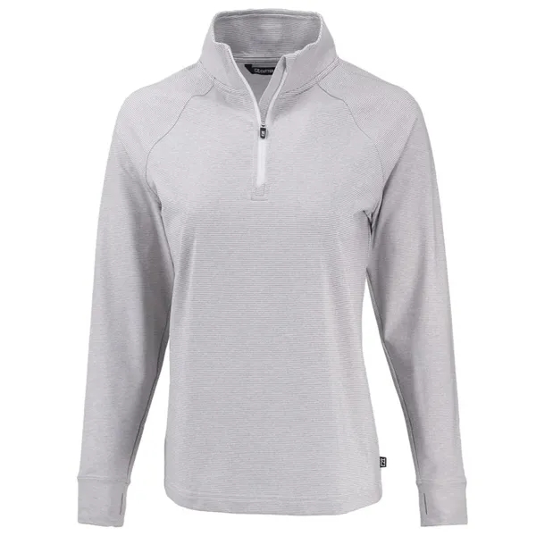 Cutter & Buck Adapt Recycled Soft Knit Stripe Womens Quar...... from ASI 47965 Cutter & Buck