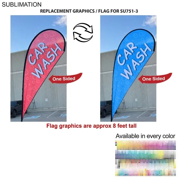 Replacement Flag for 12' Medium Tear Drop Flag Kit, Full Color... from ASI 53509 FIEL-Fairdeal Import & Export / FIEL