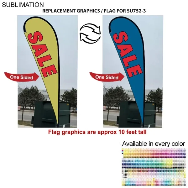 Replacement Flag for 13.5' Large Tear Drop Flag Kit, Full Color... from ASI 53509 FIEL-Fairdeal Import & Export / FIEL
