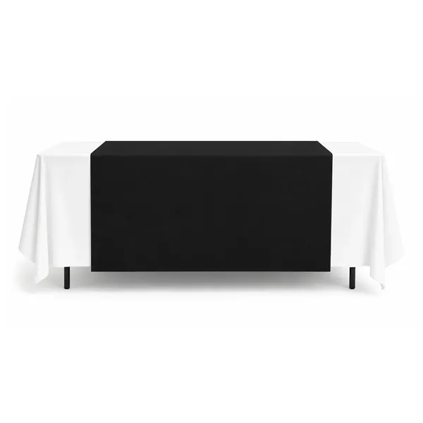 Custom dye-sublimation table runner. Full-color printing and Merrowed edged. Five fabric... from ASI 94105 Visual Textile Resource