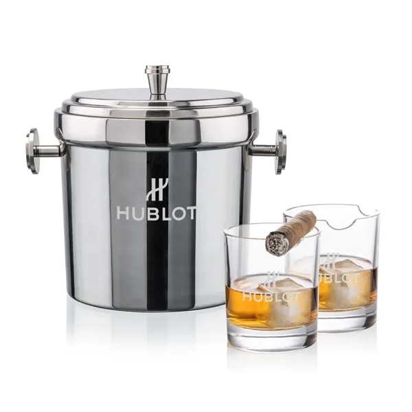 The Milano Ice Bucket & On-the-Rocks Glasses Set delivers a clean,... from ASI 84592 St Regis Group