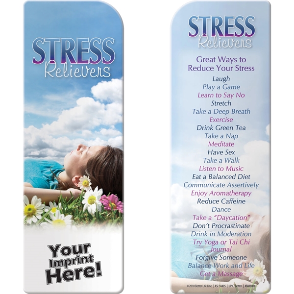 Bookmark - Stress Relievers.... from ASI 54100 Fields Manufacturing Inc / Better Life Line