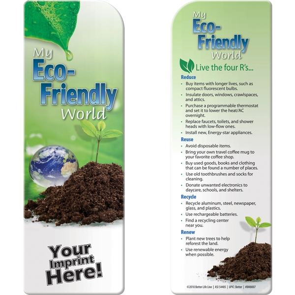 Bookmark - My Eco-Friendly World... from ASI 54100 Fields Manufacturing Inc / Better Life Line