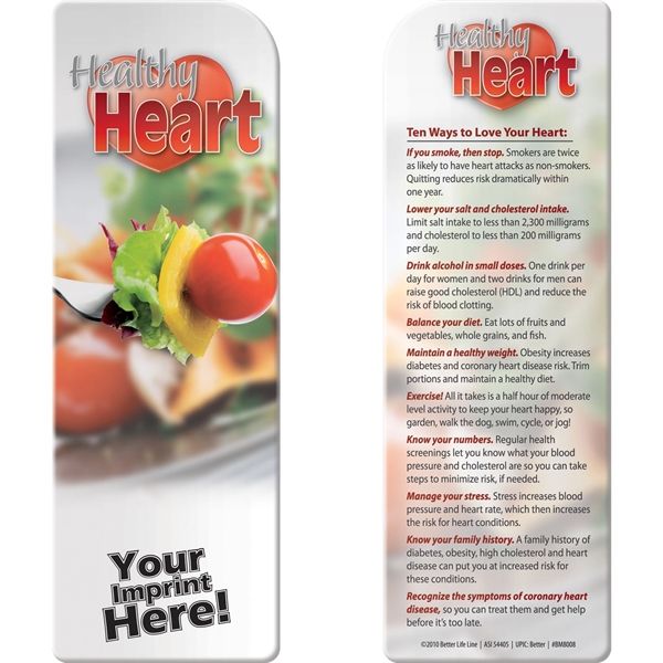 Bookmark - Healthy Heart... from ASI 54100 Fields Manufacturing Inc / Better Life Line