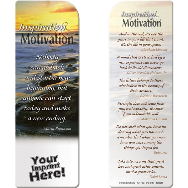 Promotional bookmark with double sided Inspiration & Motivational messaging.... from ASI 54100 Fields Manufacturing Inc / Better Life Line