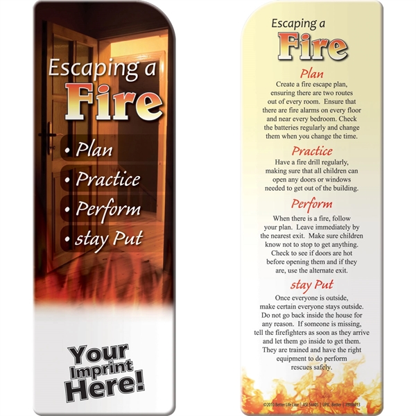 Bookmark - Escaping A Fire... from ASI 54100 Fields Manufacturing Inc / Better Life Line