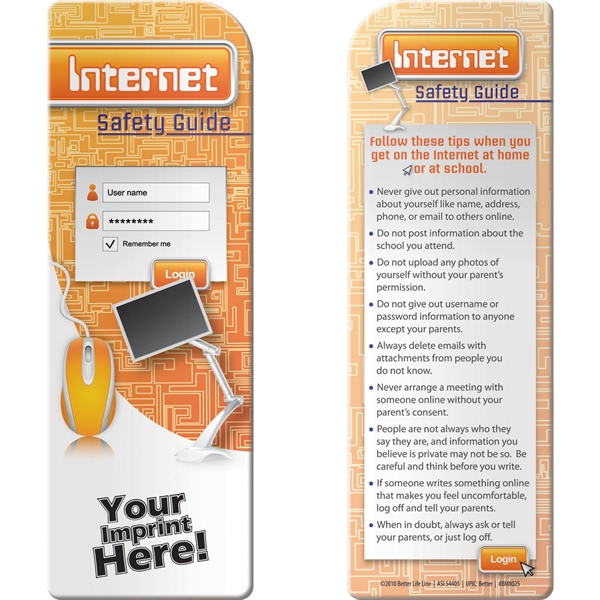 Bookmark - Internet Safety Guide.... from ASI 54100 Fields Manufacturing Inc / Better Life Line