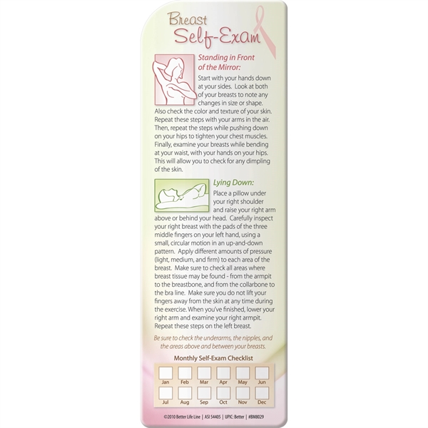 Bookmark - Breast Self-Exam... from ASI 54100 Fields Manufacturing Inc / Better Life Line