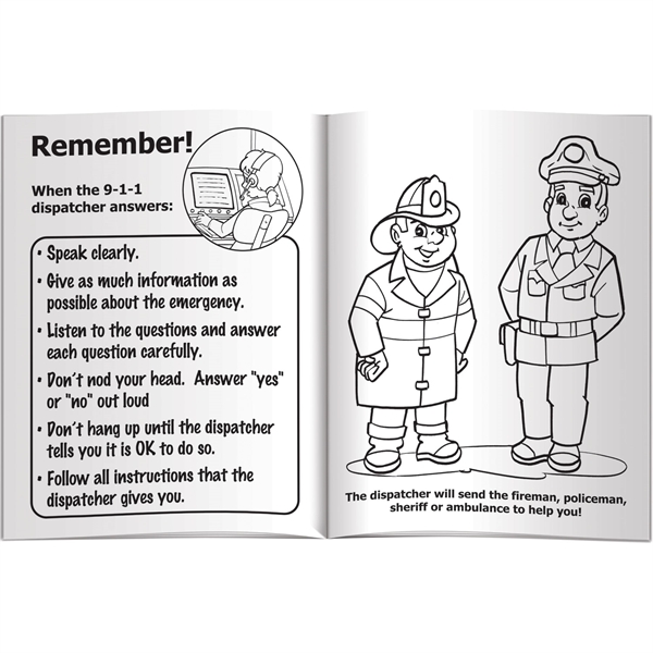 Coloring Book - When to Call 9-1-1... from ASI 54100 Fields Manufacturing Inc / Better Life Line
