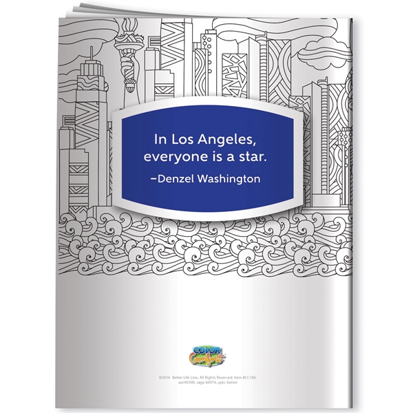 Coloring book with images of U.S. landmarks with 12 beautifully rendered... from ASI 54100 Fields Manufacturing Inc / Better Life Line
