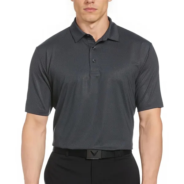 Callaway men's mini geo polo with recycled polyester, wicking comfort, stretch,... from ASI 38120 Ball Pro / Diversified Quality Kitchenware / Branded Apparel Designs