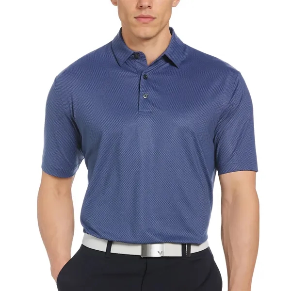 Callaway men's mini geo polo with recycled polyester, wicking comfort, stretch,... from ASI 38120 Ball Pro / Diversified Quality Kitchenware / Branded Apparel Designs