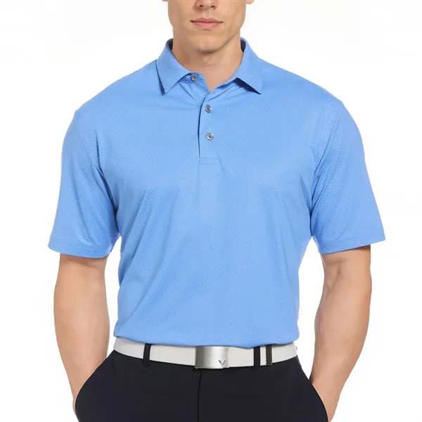 Callaway men's mini geo polo with recycled polyester, wicking comfort, stretch,... from ASI 38120 Ball Pro / Diversified Quality Kitchenware / Branded Apparel Designs