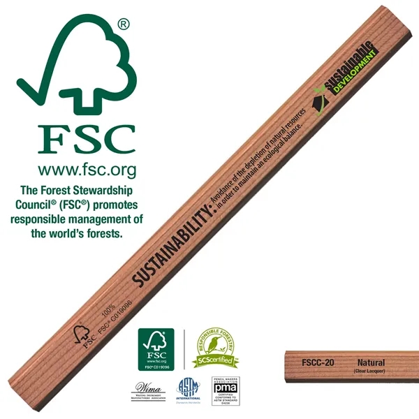 Forest Stewardship Council Certified carpenter pencil in a natural finish... from ASI 86850 Shepenco/Shelbyville Pencil Co, Inc / SHEPENCO®