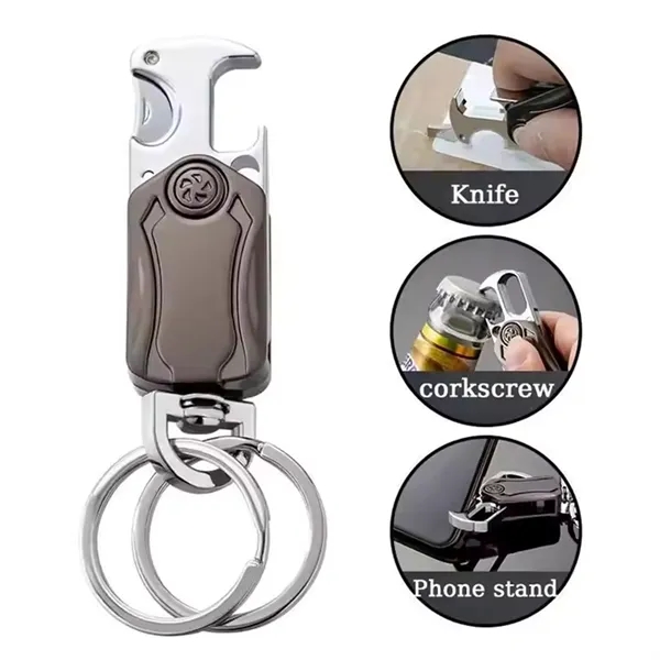 Multi-function fingertip spinner bottle opener keychain with laser engraving on 1... from ASI 37218 Athena Promo (tm)