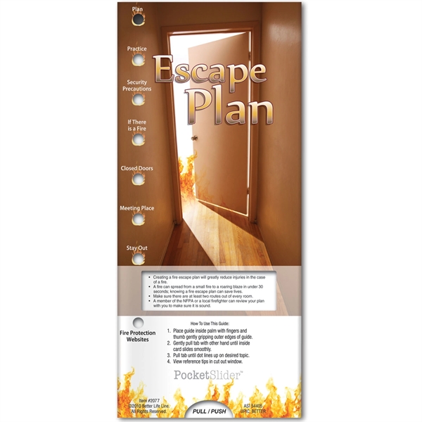 Pocket Slider - Fire Hazards and Escape Plan.... from ASI 54100 Fields Manufacturing Inc / Better Life Line
