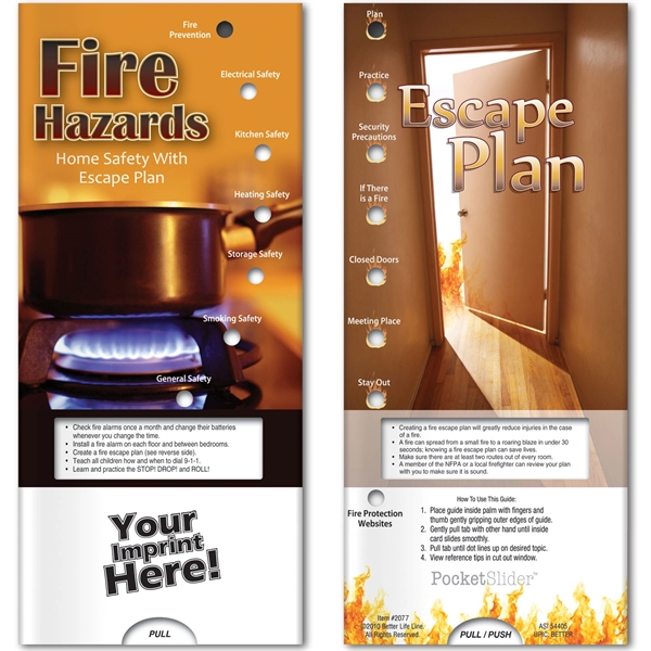 Pocket Slider - Fire Hazards and Escape Plan.... from ASI 54100 Fields Manufacturing Inc / Better Life Line