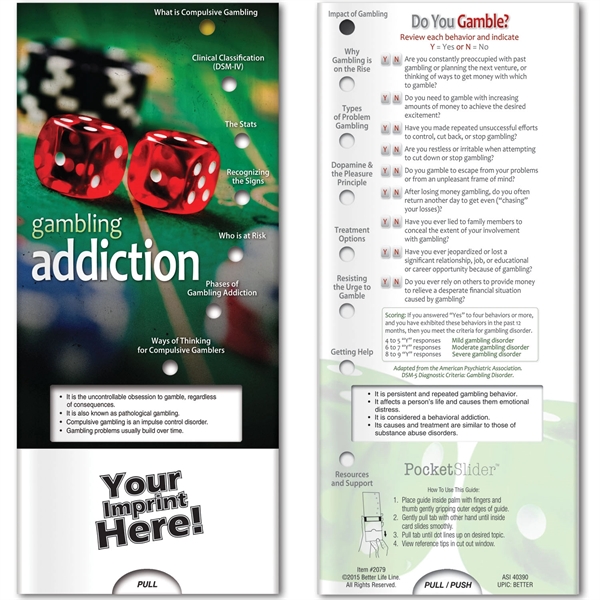 Pocket Slider - Gambling Addiction... from ASI 54100 Fields Manufacturing Inc / Better Life Line