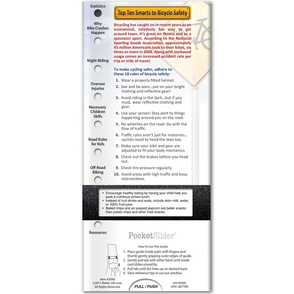 Pocket Slider - Bicycle Safety... from ASI 54100 Fields Manufacturing Inc / Better Life Line