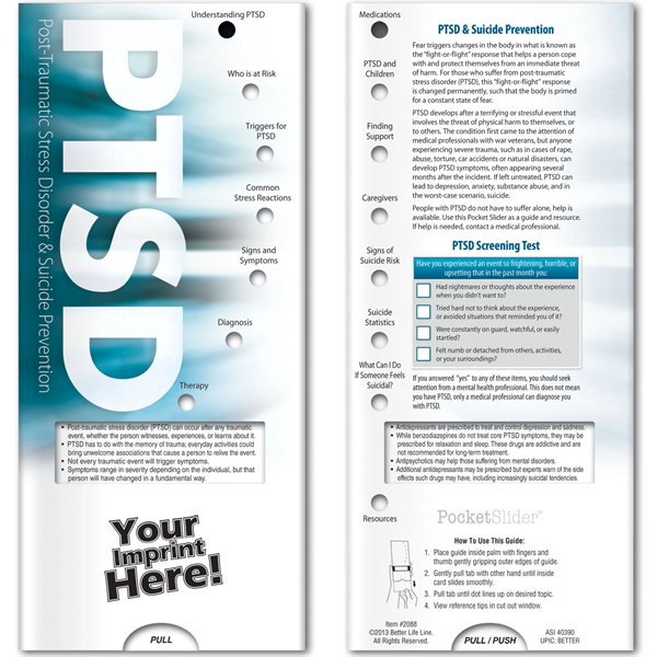 Pocket Slider - PTSD & Suicide Prevention... from ASI 54100 Fields Manufacturing Inc / Better Life Line