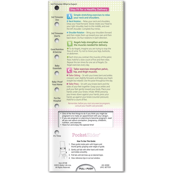 Pocket Slider - Expecting Mom.... from ASI 54100 Fields Manufacturing Inc / Better Life Line