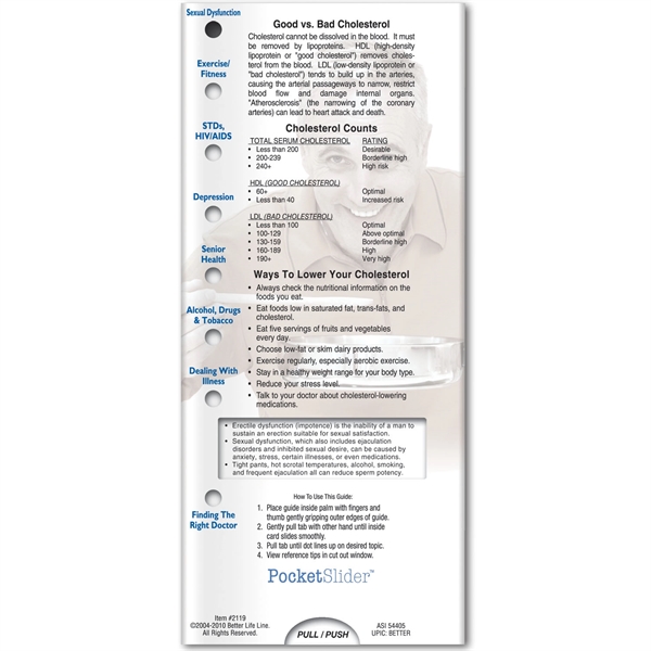 Pocket Slider - Men's Health... from ASI 54100 Fields Manufacturing Inc / Better Life Line