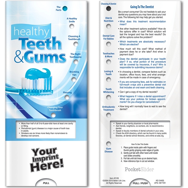 Pocket Slider - Healthy Teeth and Gums... from ASI 54100 Fields Manufacturing Inc / Better Life Line