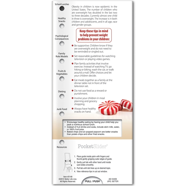 Pocket Slider - Your Child's Health... from ASI 54100 Fields Manufacturing Inc / Better Life Line