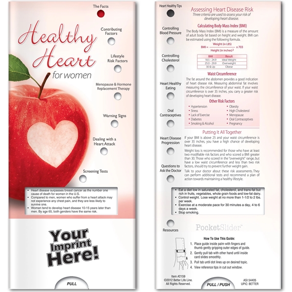 Pocket Slider - Healthy Heart for Women... from ASI 54100 Fields Manufacturing Inc / Better Life Line