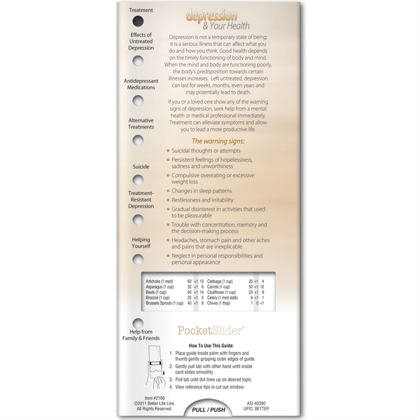 Pocket Slider - Depression... from ASI 54100 Fields Manufacturing Inc / Better Life Line