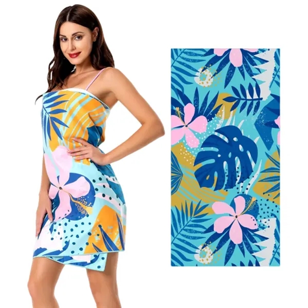 Quick dry sandfree beach towel with full color heat transfer on... from ASI 37218 Athena Promo (tm)