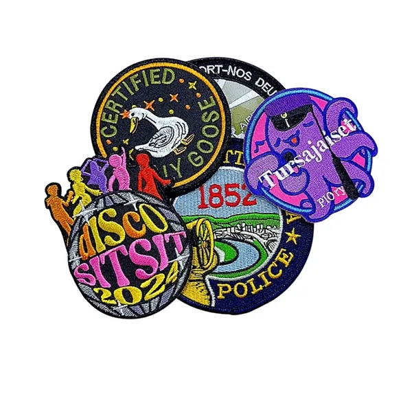 Custom embroidered patches with adhesive backs offer durable, vibrant branding for... from ASI 98766 Yanlee Trading Co Ltd