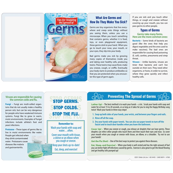 Key Points - Tips for Stopping the Spread of Germs... from ASI 54100 Fields Manufacturing Inc / Better Life Line