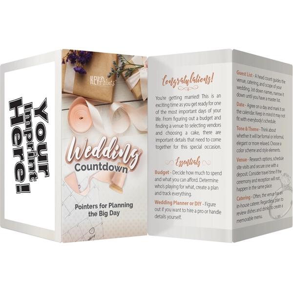 Key Points card with tips for planning for a wedding day.... from ASI 54100 Fields Manufacturing Inc / Better Life Line