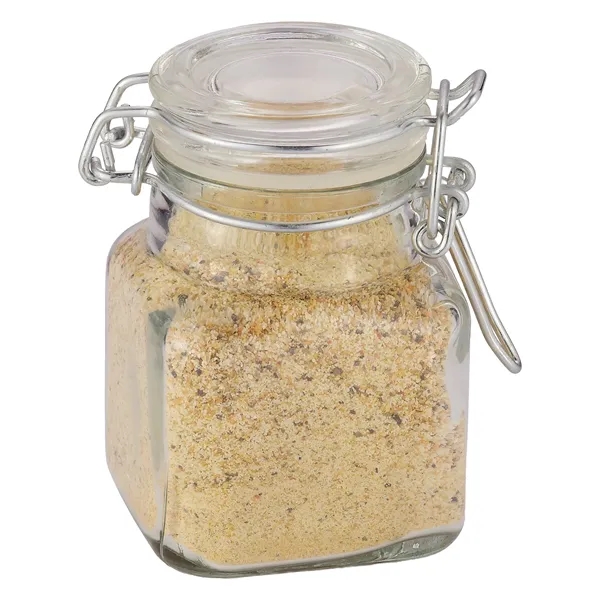 Item #MHJR-SP4 Mini Glass Jar with Hinged Lid - Adobo All Purpose Spice