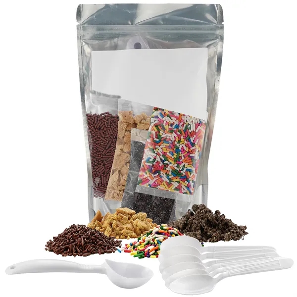 Ice cream topping kit with 4 toppings, 6 spoons, and an... from ASI 71685 Midnite Snax®