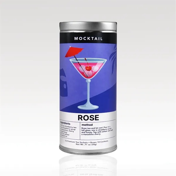 Sophisticated alcohol-free mocktails in tins with 10 silk pyramid sachets-cocktail flavor... from ASI 93986 Visions/Awardcraft